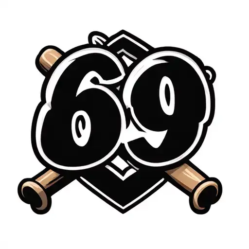 Name Written With 69 And A Baseball Bat Intertwined