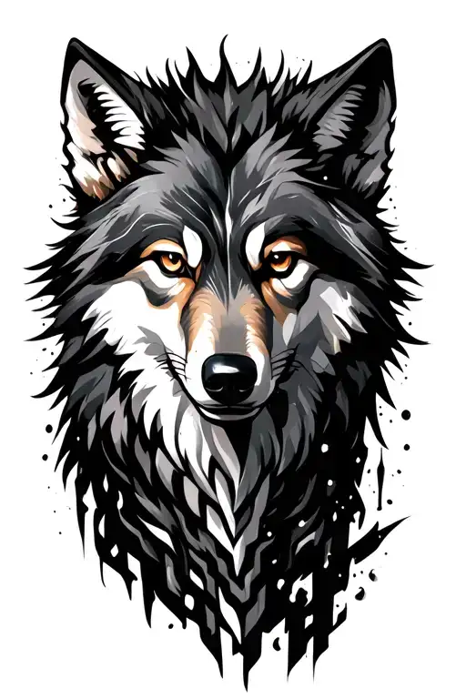 Wolf With Cyber Tech Style