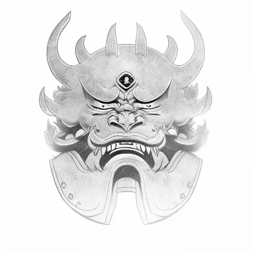 Oni Mask With Samurai
