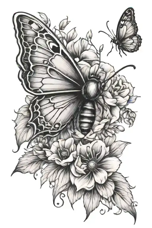 Floral Butterfly Bee
