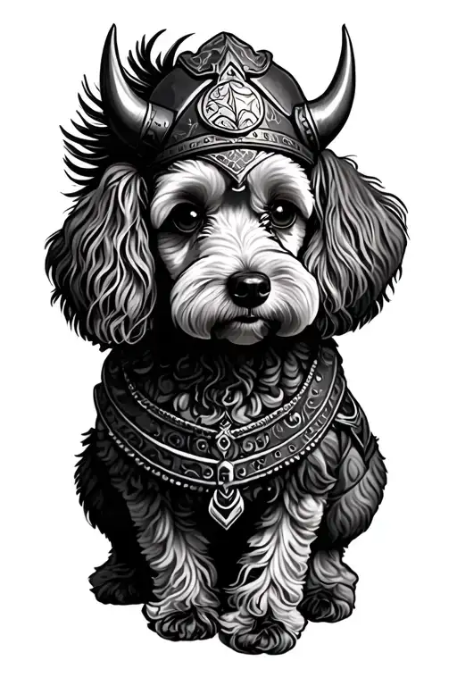 Poodle Wearing A Viking