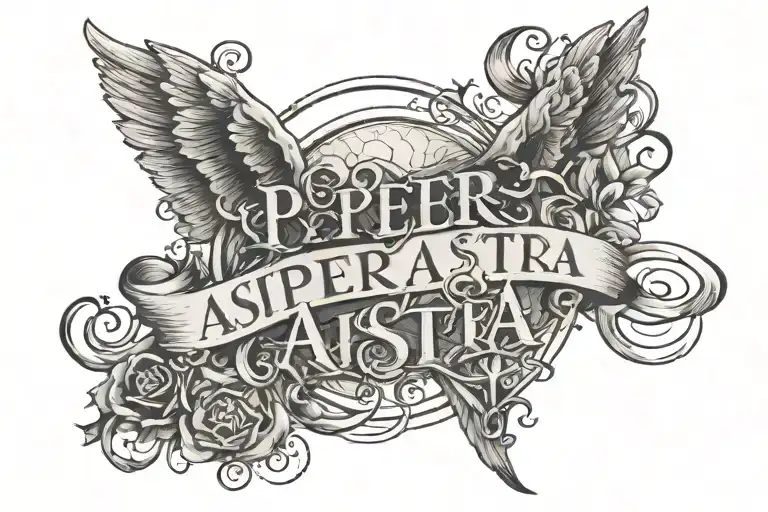 Per Aspera Ad Astra Lettering
