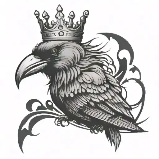 Abstract Crow Wearing A Crown Hanging