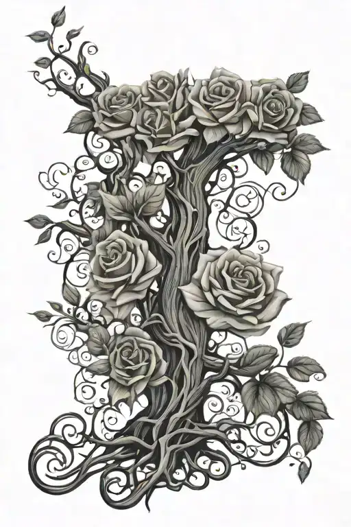Tree With Rose Vines