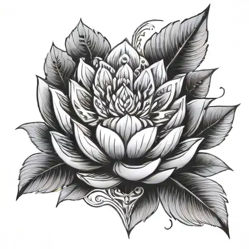 Egyptian Lotus And Ma'at Feather