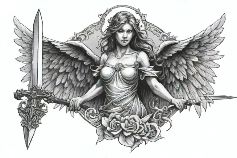Female Angel With Sword