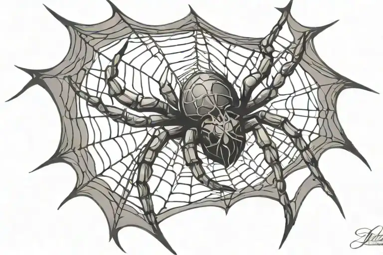 Spider Web With Spider