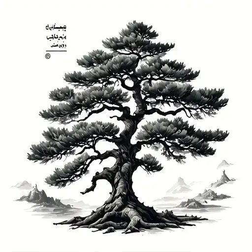 Lebanese Cedar Tree Arabic Calligraphy