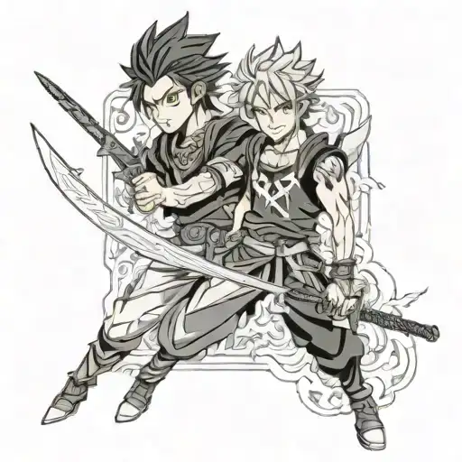 Yami From Black Clover With The Ciggerate Also The Blade And Toji From Jjk With The Blade
