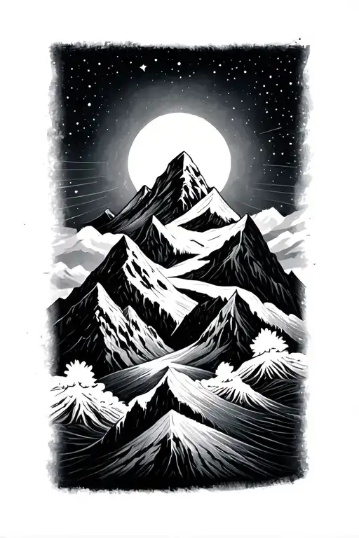 Mountains And Sun Star Hands