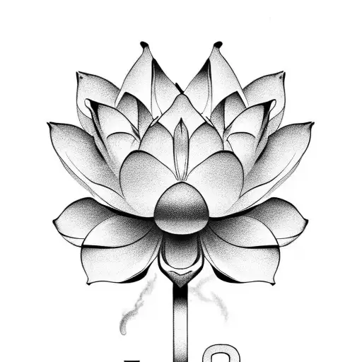 Combine The Elegance Of Roman Numbers With The Beauty Of A Lotus Flower