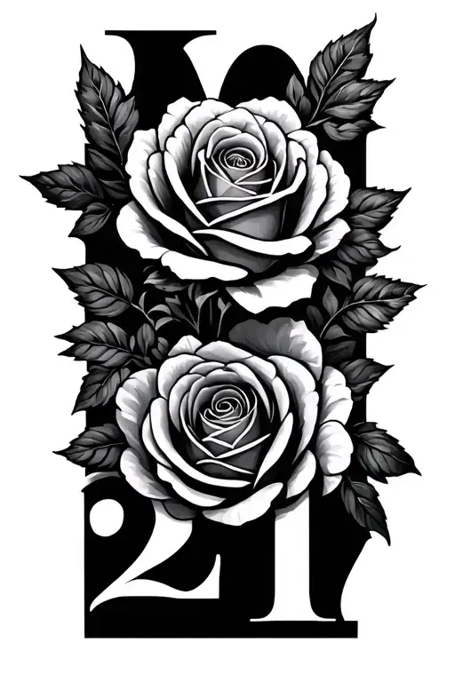 Flowers With The Number 21 Roses