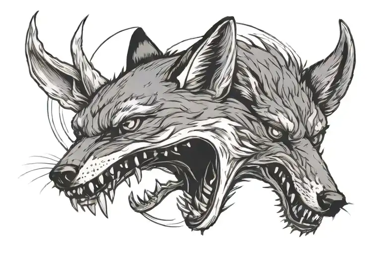 Human Hand Pulling A Tooth From A Rabid Fox Head