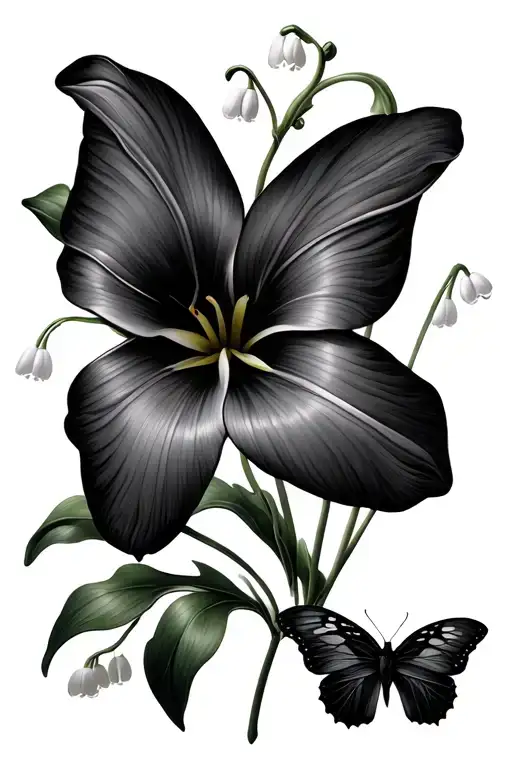 Lily Of The Valley And Butterfly