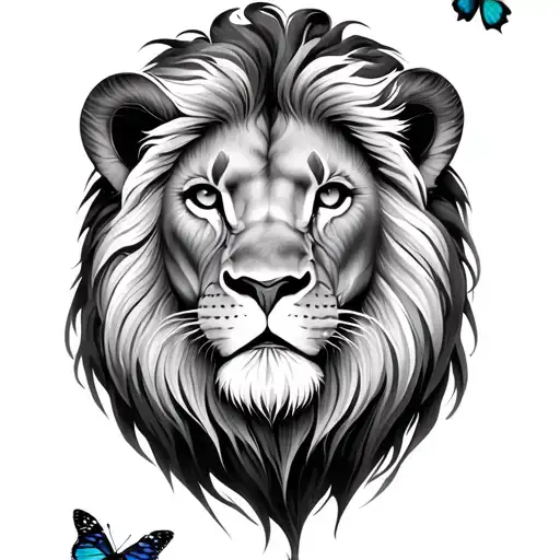 Lion And Butterfly