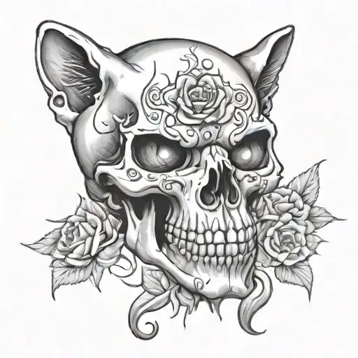 Skull And Cat