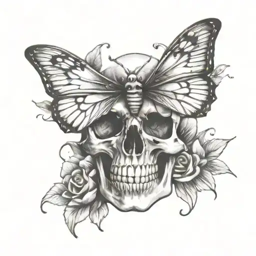 Skull And Butterfly