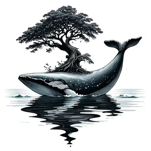 A Tree Shaped Like A Whale Sprouting Water