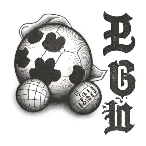 Dog Paw Next To A Ball With A Date