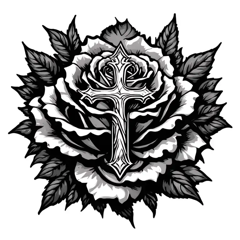 Cross And Rosery Wrapped