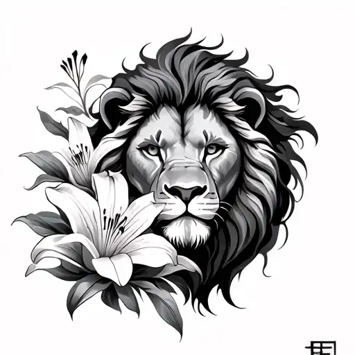 Lion And Lily Intertwined