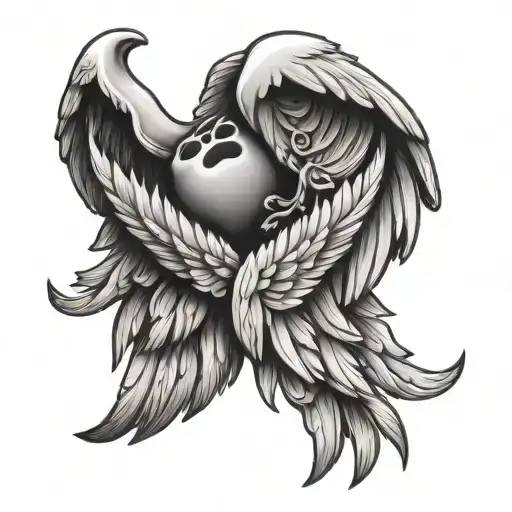 Paw Print Angel Wings