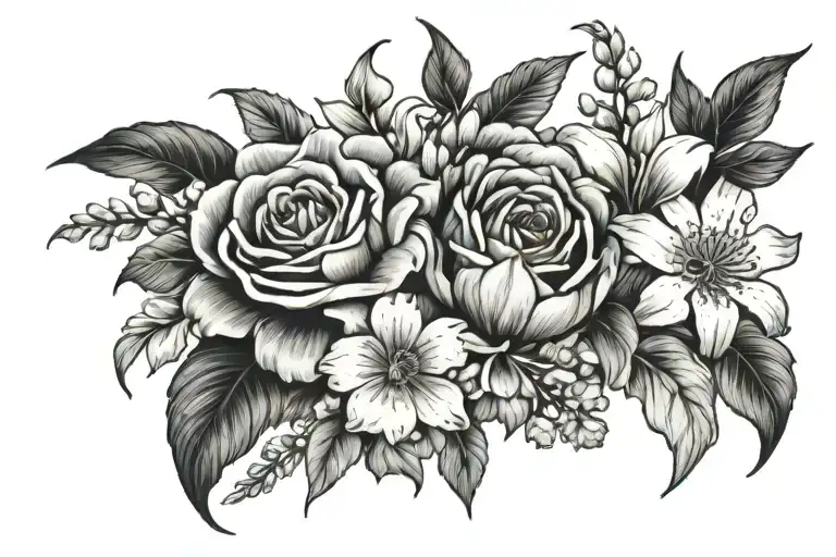 January August And July Birth Flower Bouquet