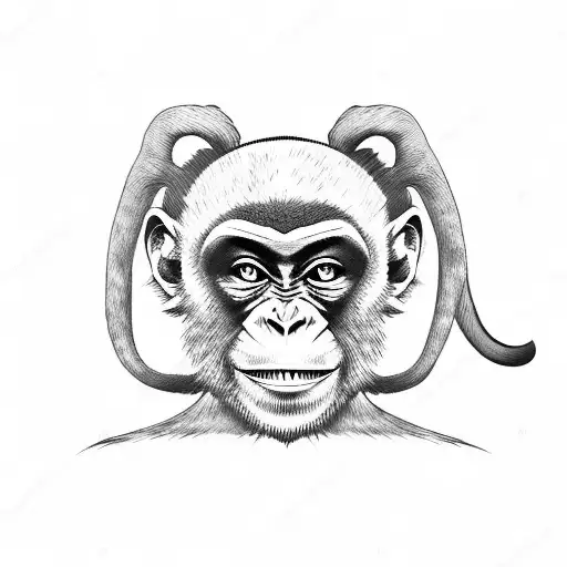 Monkey With Hands On Their Eyes