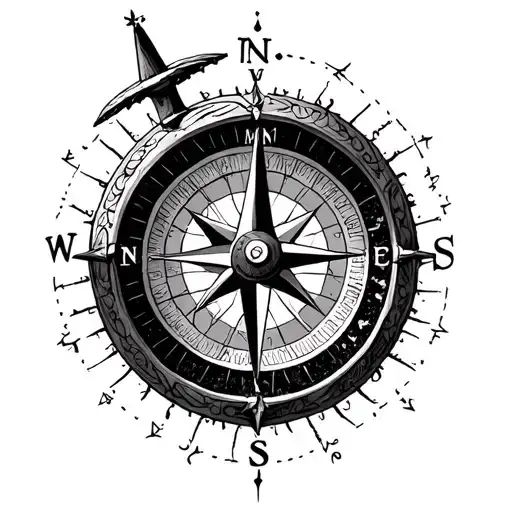 Compass And Andchor Tattoo Incorporating Family And God