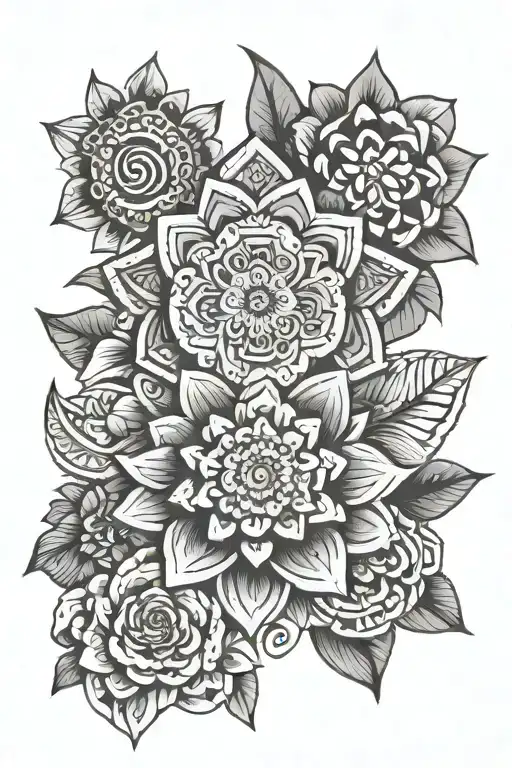 Flowers With Aztec Print