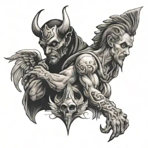 Devil And Angel Watching