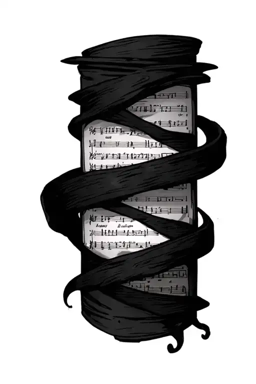 Bedpost With Sheet Music Wrapped Around The Bottom Half With Fallout Boy Lyrics