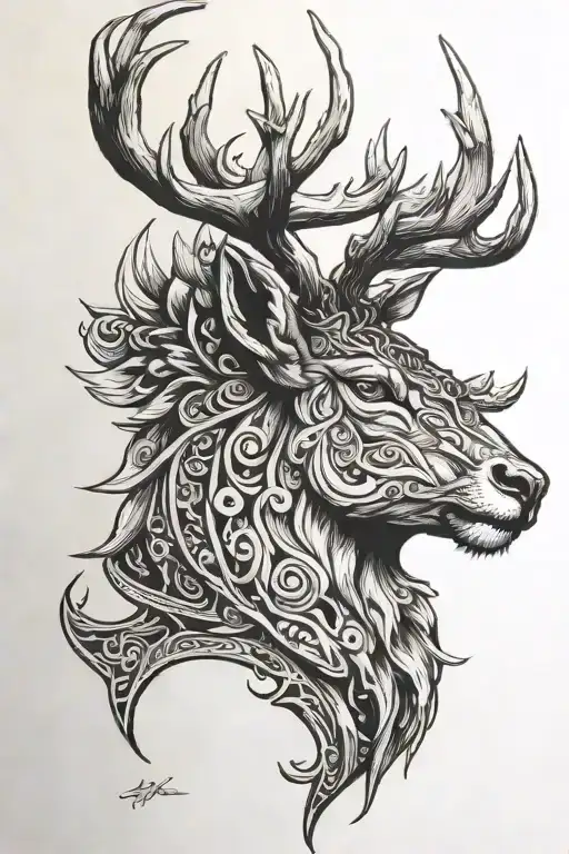 Warrior Stag Head Profile