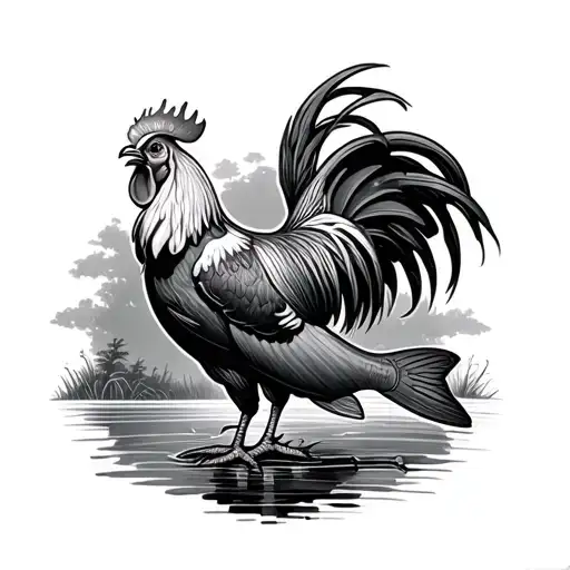 Rooster Riding Trout