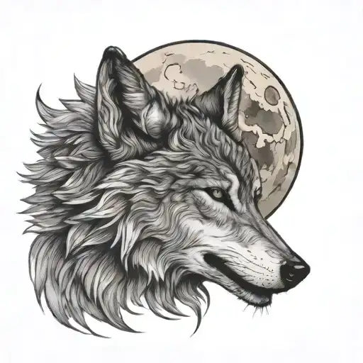 Wolf Howling Moon