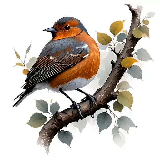 Realistic Robin On A Branch