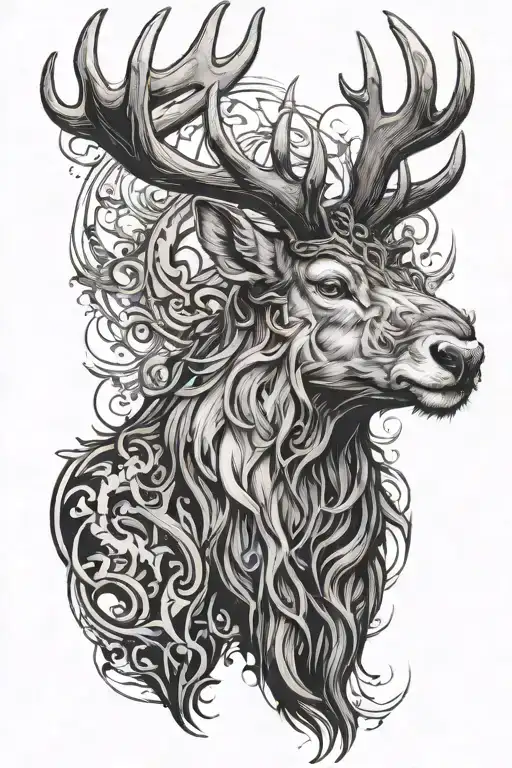 Powerfull Stag Head Profil