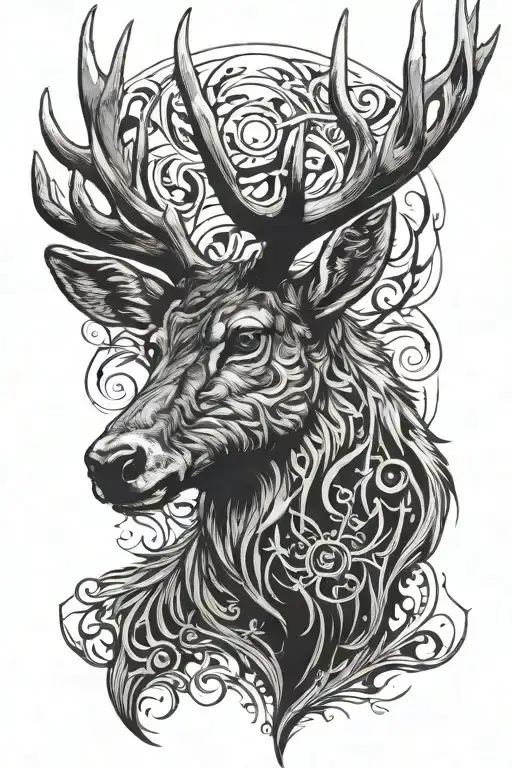 Powerfull Stag Head Profil