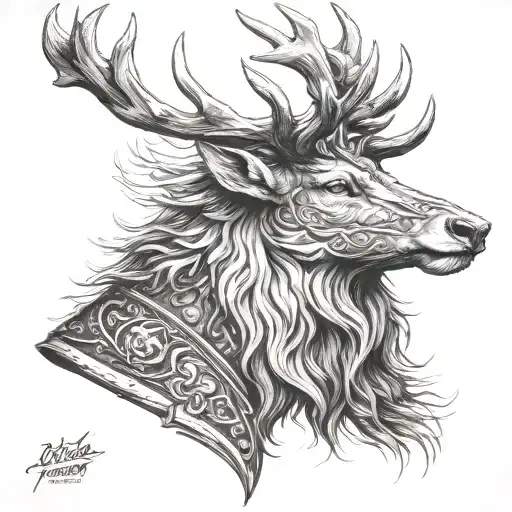 Powerfull Warrior Stag Head Profil