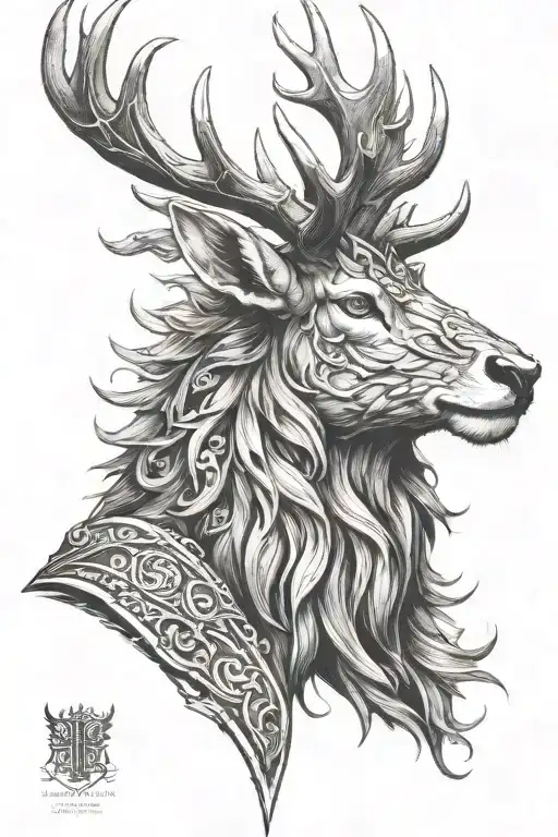 Powerfull Warrior Stag Head Profil