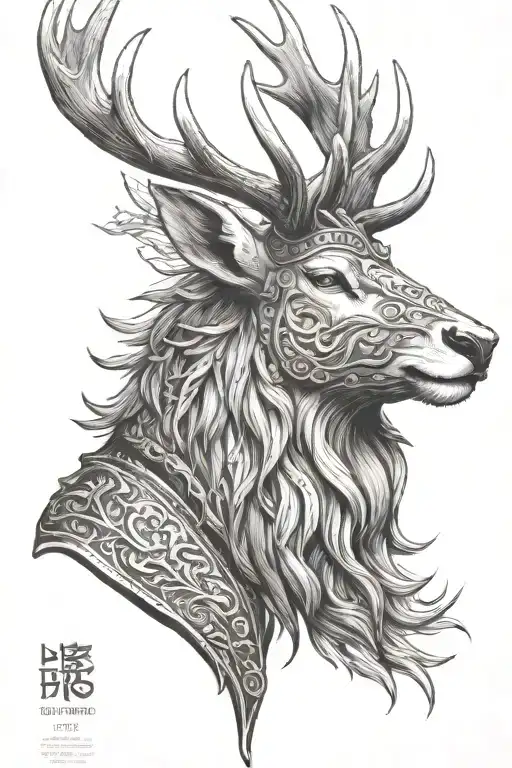 Powerfull Warrior Stag Head Profil