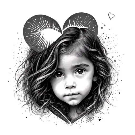 My Daughter Face And Finger Print Heart