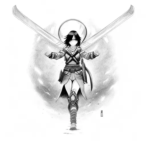 Mikasa Ackerman Depicted As A Fierce Warrior