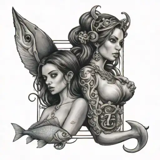 2Women Astrological Signs Libra And Fish And Number 26