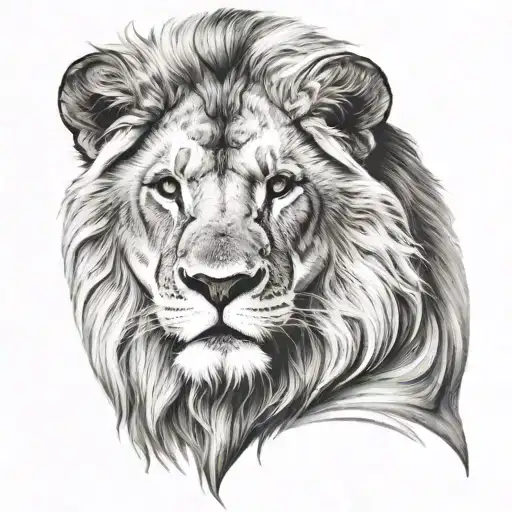 Lion Head Realism Style
