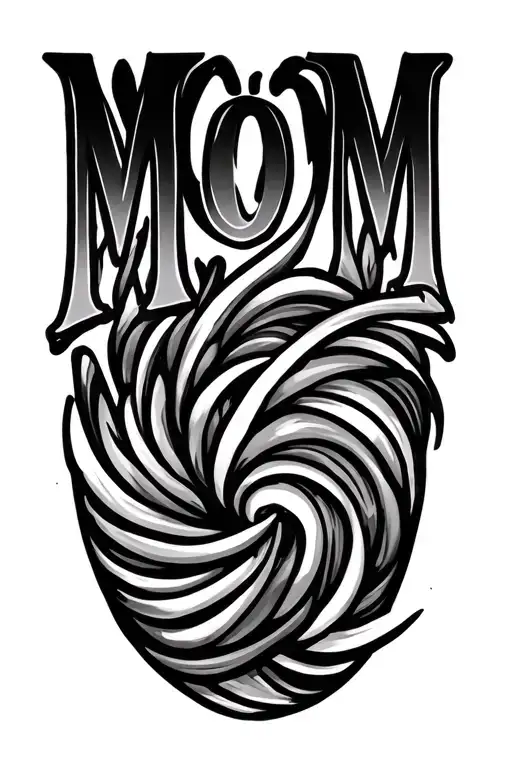 The Word Mom Surrounded By Wavy Lines