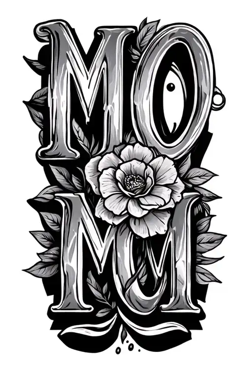 The Word Mom With Curves And Writes Finely