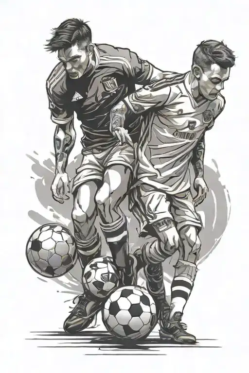Soccer Player Looking Into A Young Kid
