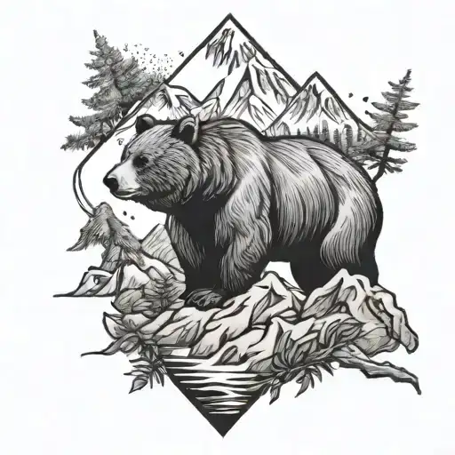 Bear And Mountain Forearm