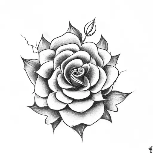 A Black And Grey Tattoo Of A Flower Growing Out Of A Pile Of Books